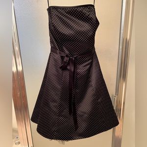 Jessica McClintock for Gunne Sax Homecoming Prom Dress Black White Polka Dots